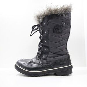 Sorel Tofino II Black Leather Insulated Waterproof Winter Boots - Women's 7